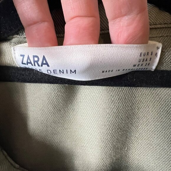 Zara denim camouflage embroidered sequin‎ button up jacket women’s size small - Picture 7 of 9